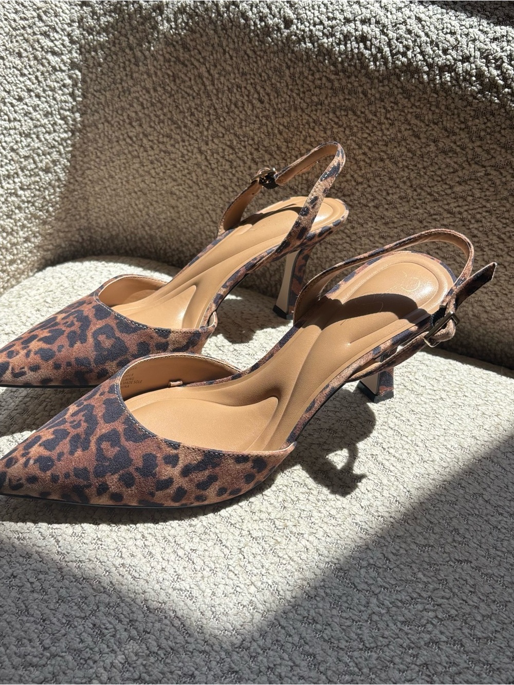 Jessica Simpson Leopard-Print Slingback Kitten Heels - Brown/Black